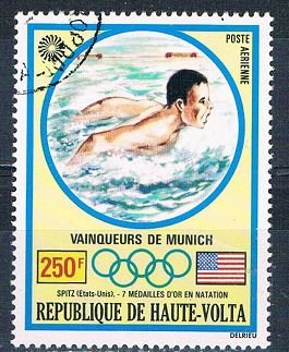 Burkina Faso C120 Used Swimmers 1972 (MV0295)