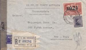 Uruguay to New York, 1945, Registered, See Remark (C1342)
