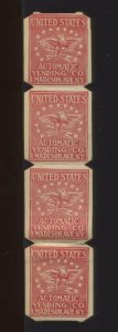 TD24A TEST US AUTOMATIC VENDING PASTE UP STRIP OF 4 STAMPS HZ243 USAV