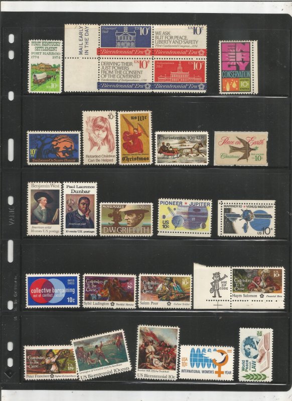 US COLLECTION ON STOCK SHEET, ALL MINT, MOSTLY MNH