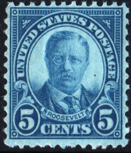 SC#637 5¢ T. Roosevelt (1927) MNH