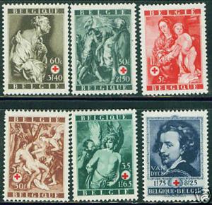 BELGIUM Scott B370-5 MNH** complete 1944 red cross set