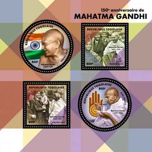 TOGO- 2019 - Mahatma Gandhi - Perf 4v Sheet  - MNH