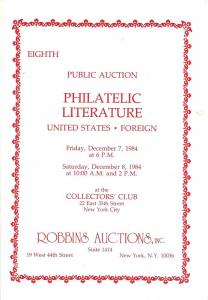 Robbins: Sale # 8  -  Philatelic Literature: United State...