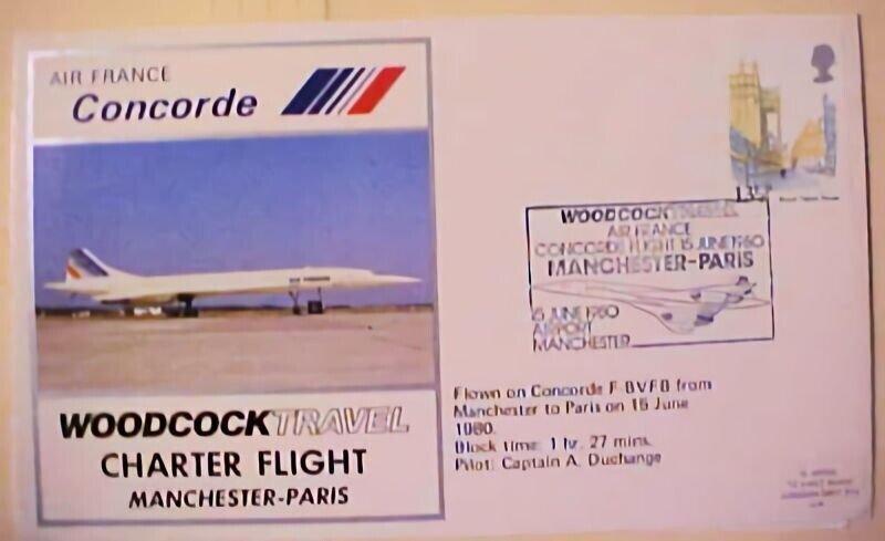 GREAT BRITAIN CONCORDE FLIGHT 1980 JE 15 B/S PARIS