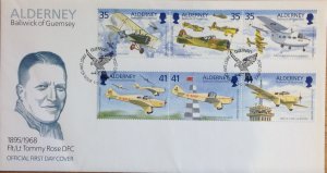 ALDERNEY FDC 1995 TOMMY ROSE (AVIATOR) SGA78/A83 CAT £6