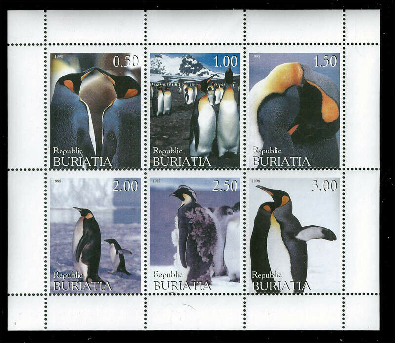 1998 Penguins of the World on Stamps 6 Stamp Sheet 11C053 United States, Stamp / HipStamp