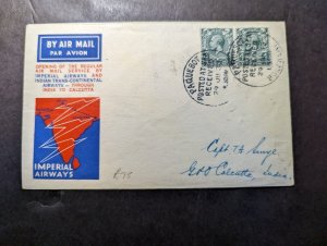 1933 England Souvenir Airmail First Flight Cover FFC to Calcutta British India