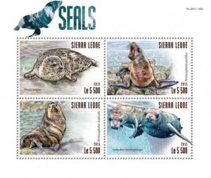 SIERRA LEONE 2015 SHEET SEALS MARINE LIFE srl15314a