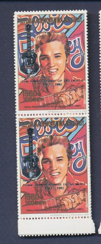 MALAGASY - Scott 1135-1136 vertical pairs - MNH, Silver o/p - ELVIS - 1993