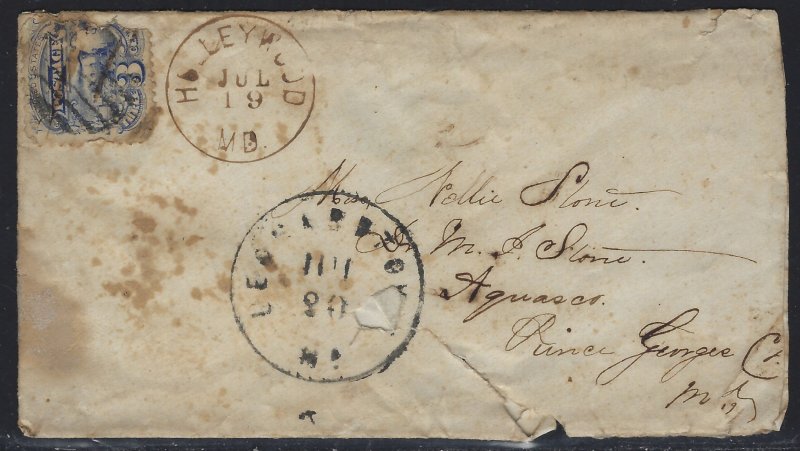 Scott # 114  Lot  E308  on Envelope Mailed to Prince George  Used