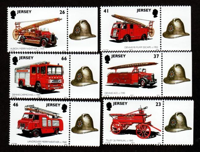 Jersey # 1005-1010 Mint NH Fire Trucks!