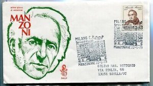 Italy FDC Venetia 1973 Manzoni traveled to Italy