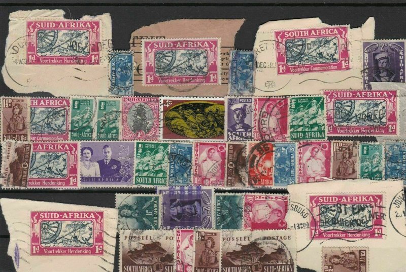 south africa on piece and used stamps ref r11635