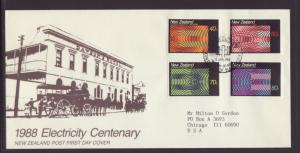 New Zealand 890-893 Electricity 1988 Typed FDC