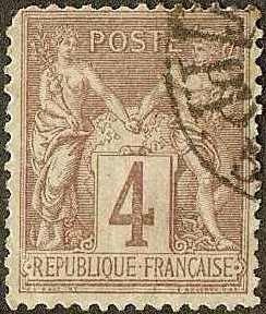 France - #90 -Used- 1877 - Peace - 4c - SCV-1.50