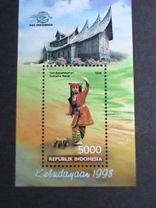 ​INDONESIA -1998--SC# 1820- TRADITIONAL DANCE MNH-S/S VF WE SHIP TO WORLD WIDE