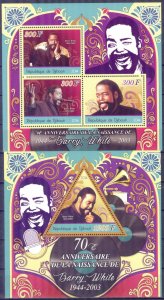 Djibouti 2014 Music Singer Barry White sheet + S/S MNH