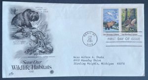 SAVE WILDLIFE HABITATS JUN 26 1981 RENO NV ARTCRAFT FIRST DAY COVER (FDC)