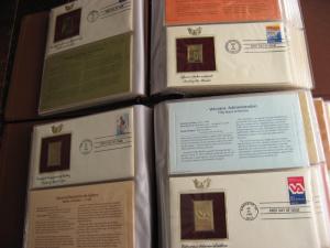 USA PCS 52 different FDC with gold replica stamps 1980-83 era in 2 binders