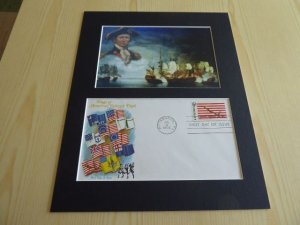 John Paul Jones USA FDC Cover and mounted photograph mount size 8 x 10