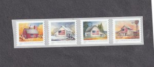 Coil Strip (4) 10c Flags on Barns Standard US 5684-5687 Scott Order MNH F-VF 