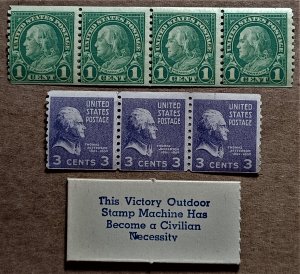 United States Victory Stamp Machine MNH booklet of #597 & #842 coils