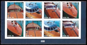 PCBstamps   US #4160/4163 PB $3.28(8x41c)Mahogany Speedboat, MNH, (PB-2)