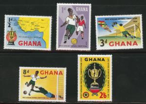 GHANA Scott 61-65 MH* complete 1959 soccer set