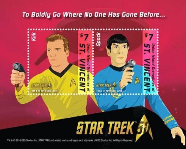 St Vincent Union Islands 2016 - Star Trek 50th Anniversary - Souvenir sheet MNH