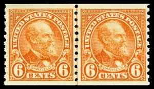 Scott 723 1932 6c Garfield Coil Issue Mint Joint Line Pair VF OG Lite HR Cat $60