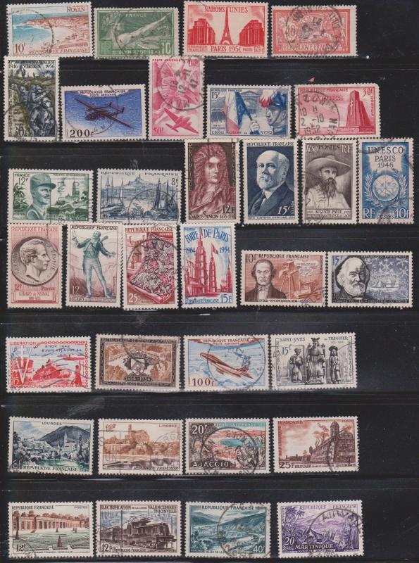 FRANCE  - Lot Of Used Stamps - Various Issues - CV Over $45.00