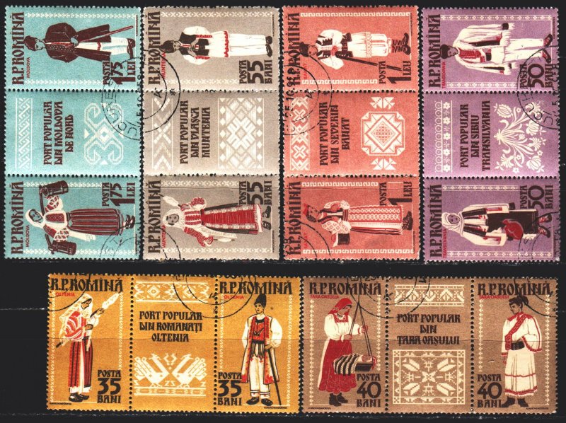 Romania. 1958. 1738A-49A. Folk costumes. USED.