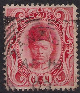 Zanzibar 1908 - 09 KEV11 6ct Sultan al Bin Hamoud used SG 227 ( C847 )