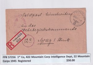 WW2: German Feldpost: 1st Co, 422nd Mountain Corp Intelligence Dept, (M6065)