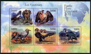 COMORO ISLANDS - 2011 - Vultures - Perf 5v Sheet - MNH - Private Issue