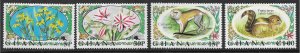 Ghana Scott 450-453 MNH set of 1972, Grass, Monkey, Amaryllis Flower, Squirrel