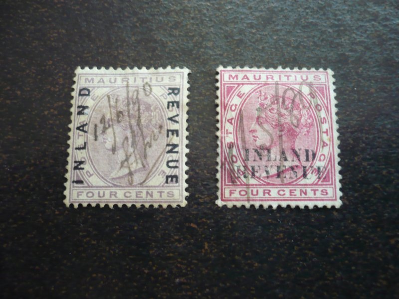Stamps - Mauritius - Revenues - Used 2 Stamps