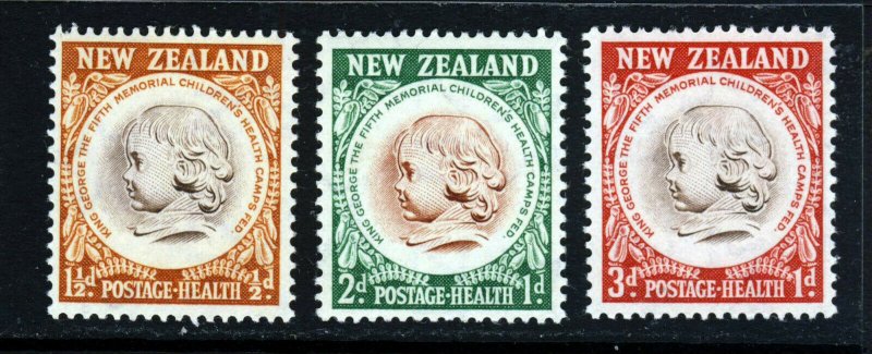 NEW ZEALAND Queen Elizabeth II 1955 Health Stamp Set SG 742 to SG 744 MNH