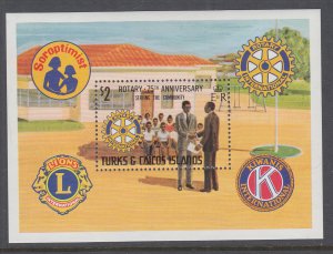 Turks and Caicos 456 Rotary Souvenir Sheet MNH VF