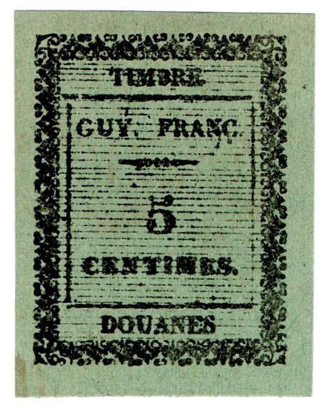 (I.B) France Colonial Revenue : Guyana Customs 5c