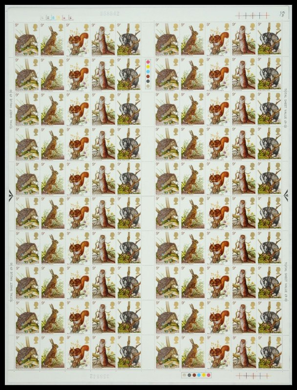 1977 9p Wildlife Full sheet UNMOUNTED MINT/MNH