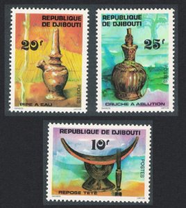 Djibouti Headrest Water cask Jar Local Art 3v 1977 MNH SG#708-710