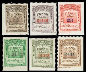 Scott 16T25//16T31 6 Diff. Western Union Telegraph Stamps Cat $3.00