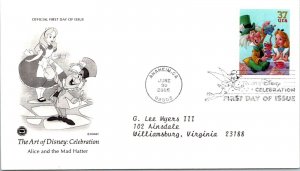 FDC 2005 SC #3612-3915 Alice & The Mad Hatter - Anaheim CA - Single - J2889