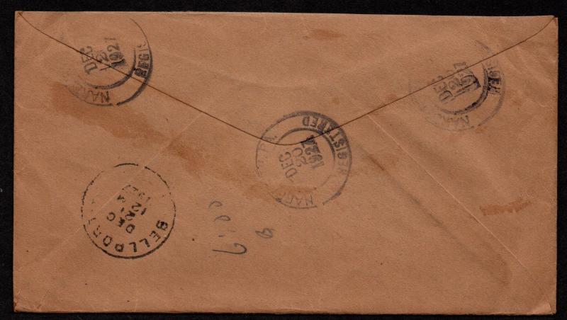 $ 1927 Narberth PA fancy star cancels, Registered cover