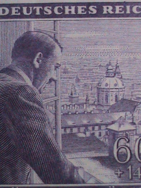 ​BOHEMIA 1943 SC#B18 54TH ANNIVERSARY-HITLER BIRTH MNH BLOCK WITH BLANK STAMP