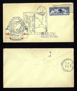 # C10 - CAM # 27 First Flight cover, Chicago, IL Airfield - Michigan - 7-17-1928