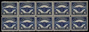 #C5 16c 1923 BLOCK OF 10 -- VF OG NH -- CV $1,5000 HV6051