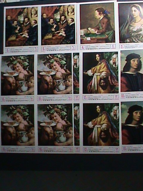 YEMEN-UNESCO-SAVE THE MONUMENT OF FLORENCE-PAINTINGS- IMPERF: MNH BLOCK VF